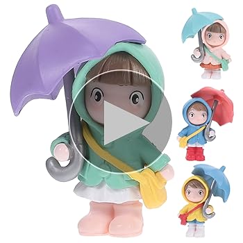 Amazon.co.jp: DECHOUS ミニチュアガーデン 傘持つ少女のドール